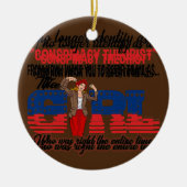 私はもはや陰謀理論家として特定しない セラミックオーナメント (正面)