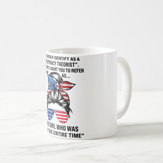 私はもはや陰謀理論家の型枠とは言えない コーヒーマグカップ (正面右)