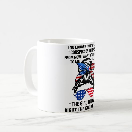 私はもはや陰謀理論家の型枠とは言えない コーヒーマグカップ (正面左)