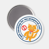 私はやめ喫煙で猫を飼っている マグネット (正面/裏面)