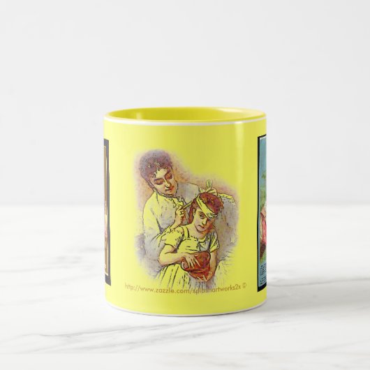 私はよい私持っていますブーイングのブーイングのコップを感じません ツートーンマグカップ (中央)