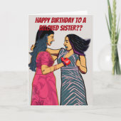 私はよく妹と喧嘩する誕生日 カード (正面)