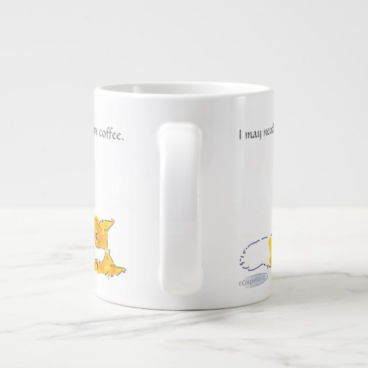 私はより多くのコーヒーコーギーのマグを必要とする場合もあります ジャンボコーヒーマグカップ (裏面)
