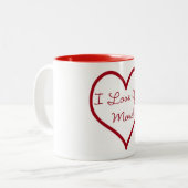 私はより多くのマグ愛します ツートーンマグカップ (正面左)