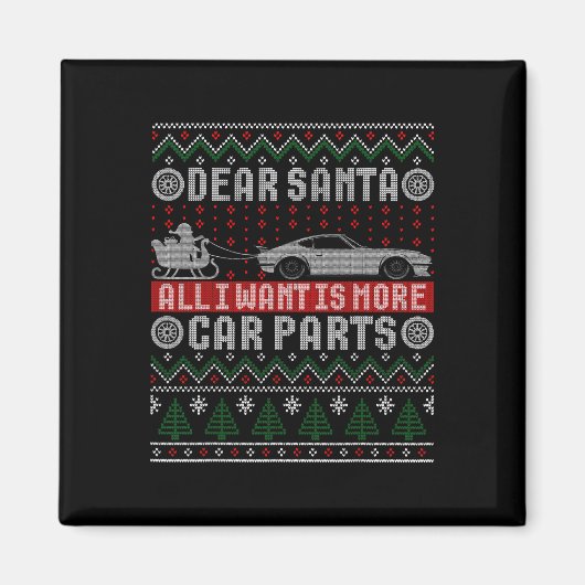 私はより多くの車の部品クリスマスシャツ醜いクリスマス マグネット (正面)