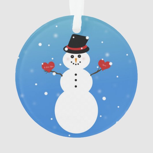 私はより多くの雪だるま愛します オーナメント (裏面)