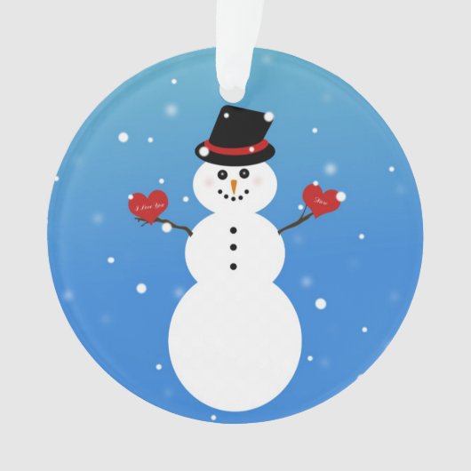 私はより多くの雪だるま愛します オーナメント (正面)
