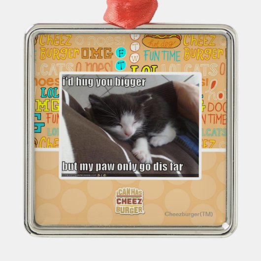 私はより大きい抱き締めます メタルオーナメント (正面)