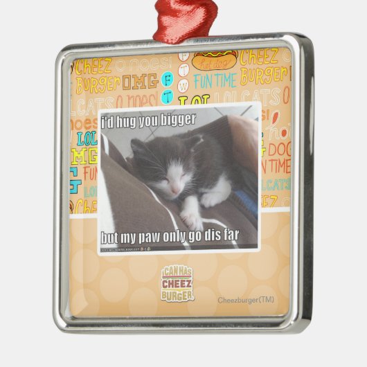 私はより大きい抱き締めます メタルオーナメント (左)