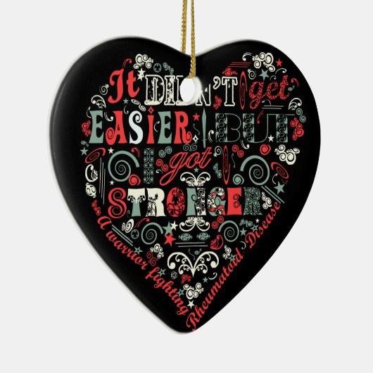 私はより強いハートを得ました セラミックオーナメント (右)