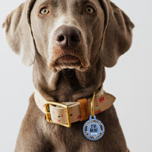 私はろうのカスタムテキストペット医療アラート青黒