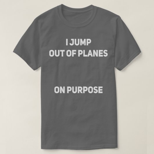私はわざと飛行機から飛び出すおもしろい Tシャツ (デザイン正面)