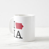私はアイオワを愛します コーヒーマグカップ (正面左)