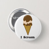 私はアイスクリームのために叫びます 缶バッジ (正面&裏面)