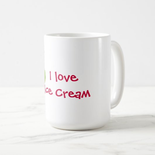 私はアイスクリームを愛します コーヒーマグカップ (正面右)