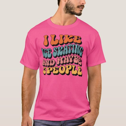 私はアイススケートが好きで3人もグルーヴィーなアイスS Tシャツ (正面)