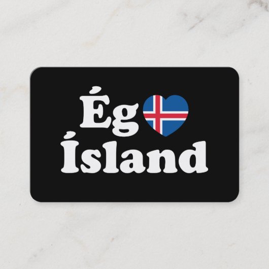 私はアイスランドが好き [Ég Elska Ísland] アイスランド語 名刺 (正面)