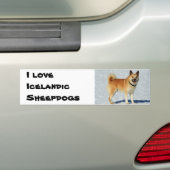 私はアイスランドのシェプドッグが大好き バンパーステッカー (車上)