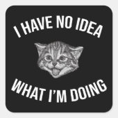 私はアイディアがない猫のミーム スクエアシール (正面)