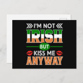 私はアイルランド人ではないが、キスMe Anyway St Patrick's Day シーズンポストカード (正面/裏面)