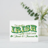 私はアイルランド人で、私は甘くて無邪気にしか見えない ポストカード (スタンド正面)