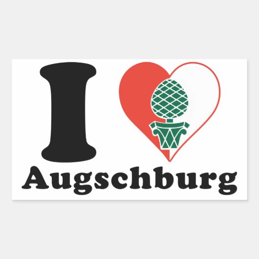 私はアウグスバーグが大好き 長方形シール (正面)