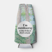 私はアウトドアシーレイク&ウッズカラーペンシルスケッチ ボトルクーラー (正面)