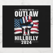 私はアウトローとヒルビリー2024米国のための投票 ビールラベル (シングルラベル)