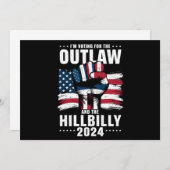 私はアウトローとヒルビリー2024米国のための投票 招待状 (正面/裏面)