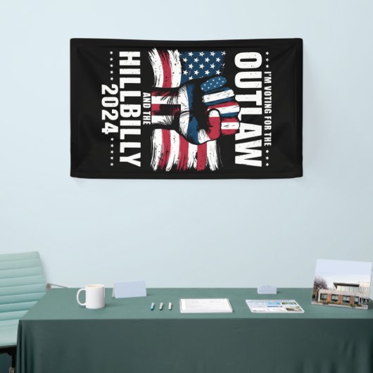 私はアウトローとヒルビリー2024米国のための投票 横断幕 (トレードショー)