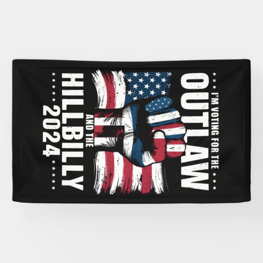私はアウトローとヒルビリー2024米国のための投票 横断幕 (横)