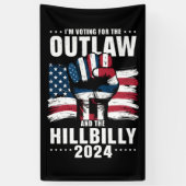 私はアウトローとヒルビリー2024米国のための投票 横断幕 (縦)