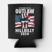 私はアウトローとヒルビリー2024米国のための投票 缶クーラー (正面)