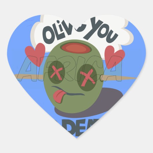 私はアカッコいいフリカ美術が大好き ハートシール (正面)