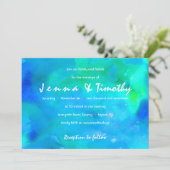 私はアクアウォーター色結婚式招待状 招待状 (スタンド正面)