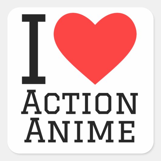 私はアクションアニメが大好きだ スクエアシール (正面)