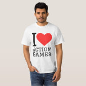 私はアクションゲームが大好きだ Tシャツ (正面フル)
