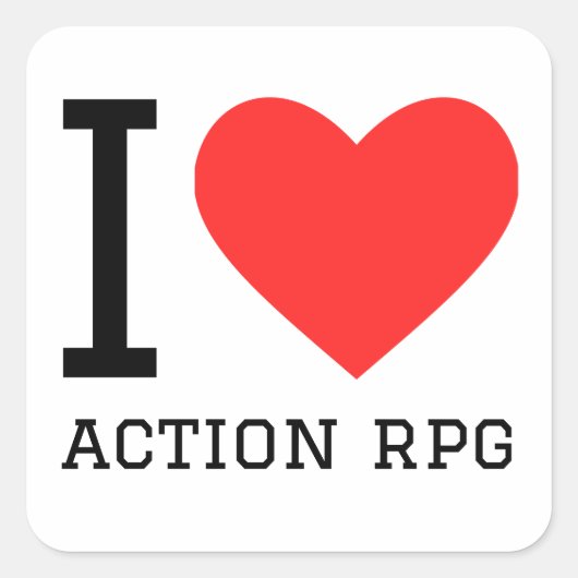 私はアクションrpgスクエアのステッカーが大好き スクエアシール (正面)