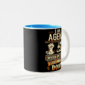 私はアゲンスだ。疲れストップたら ツートーンマグカップ (正面右)