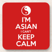 私はアジア人で落ち着き保ない コースター (正面)