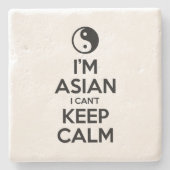 私はアジア人で落ち着き保ない ストーンコースター (正面)