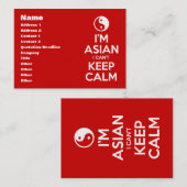 私はアジア人で落ち着き保ない 名刺 (正面/裏面)