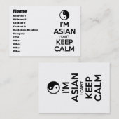私はアジア人で落ち着き保ない 名刺 (正面/裏面)