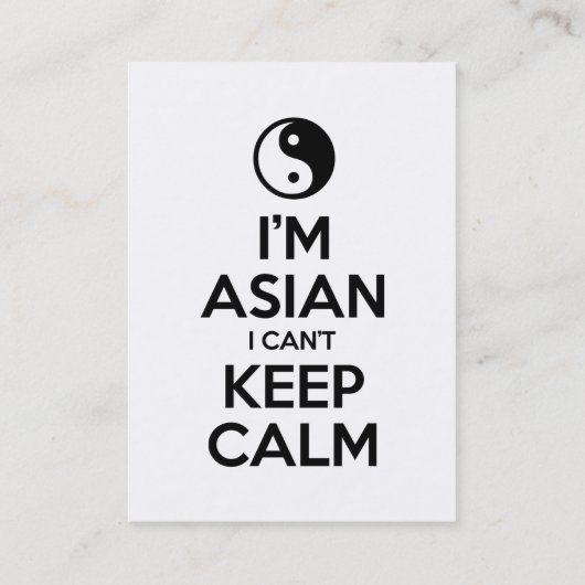 私はアジア人で落ち着き保ない 名刺 (裏面)