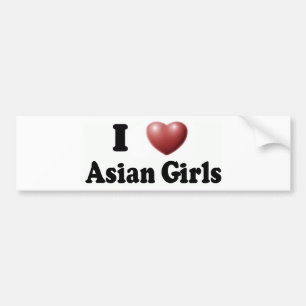 私はアジア女の子を愛します バンパーステッカー
