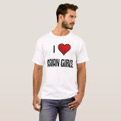 私はアジア女の子を愛します Tシャツ (正面フル)