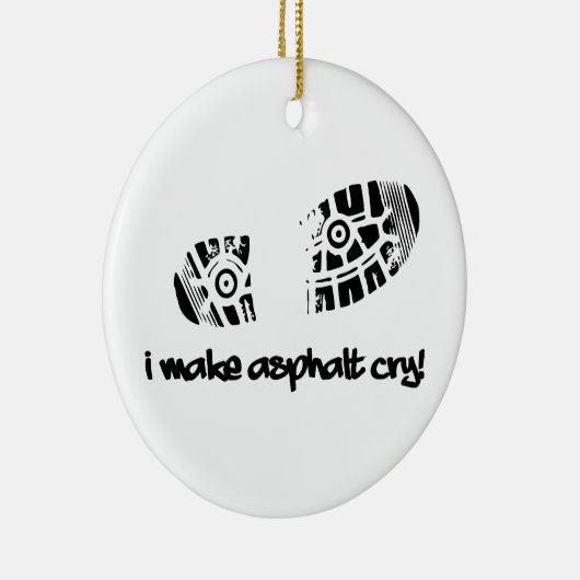 私はアスファルトクライ靴トラックの走オーナメントを作る セラミックオーナメント (右)