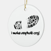 私はアスファルトクライ靴トラックの走オーナメントを作る セラミックオーナメント (左)