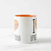 私はアップライトバスオレンジマンダラハート ツートーンマグカップ (中央)