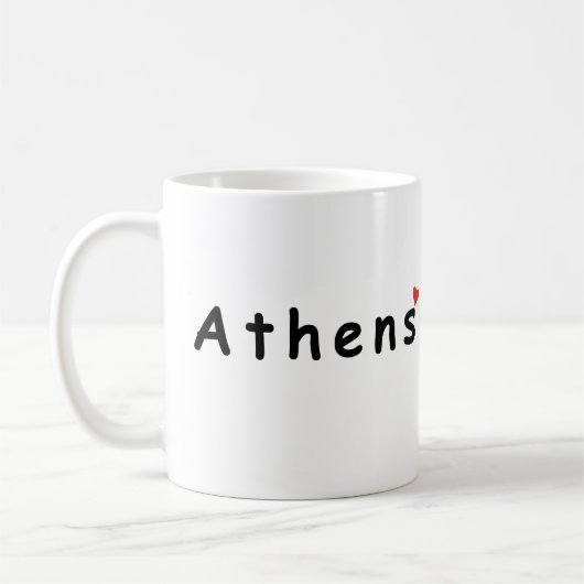 私はアテネ・ギリシャが大好き コーヒーマグカップ (左)